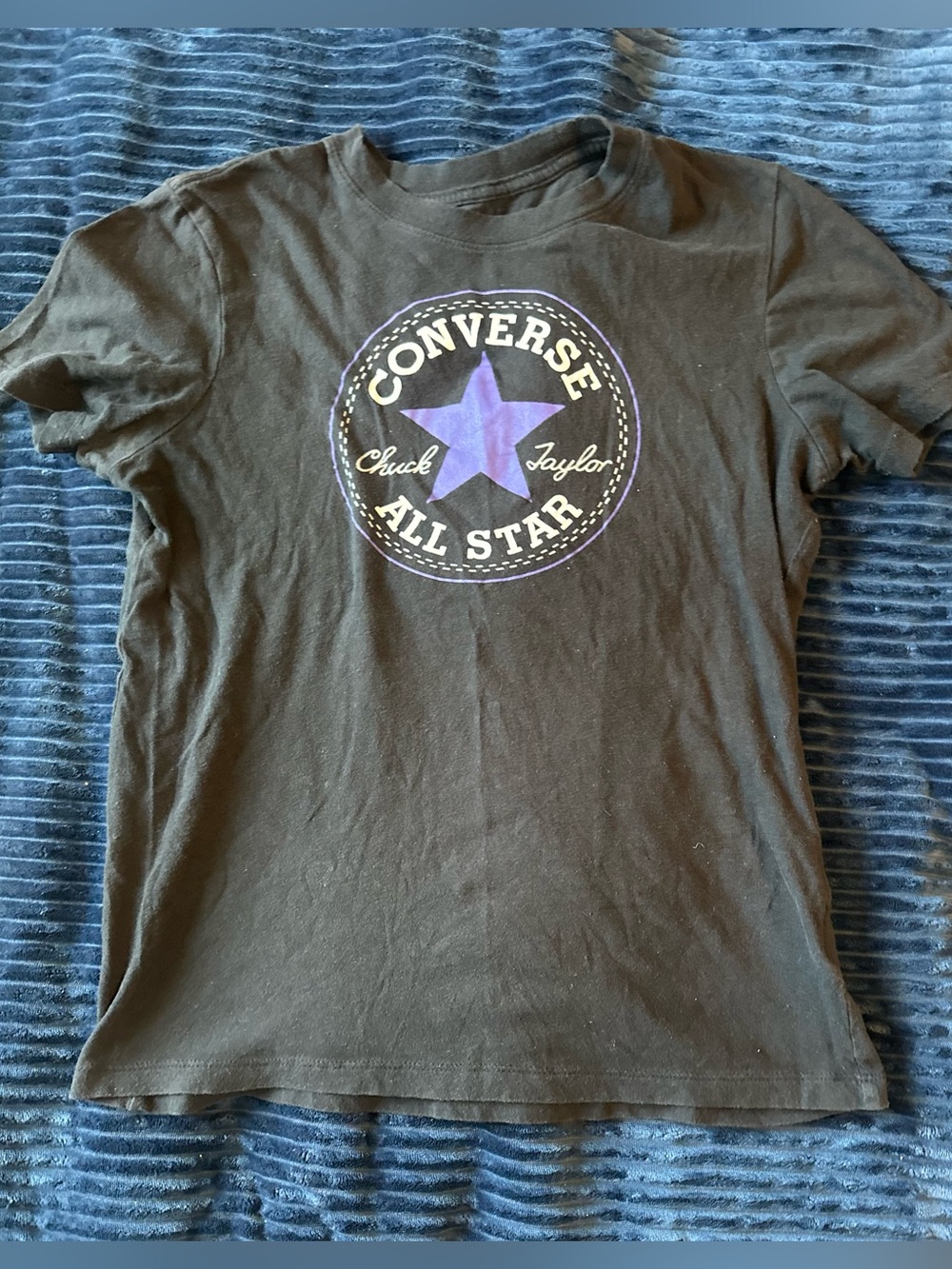 Converse Black Tee with Purple Star All Star Logo